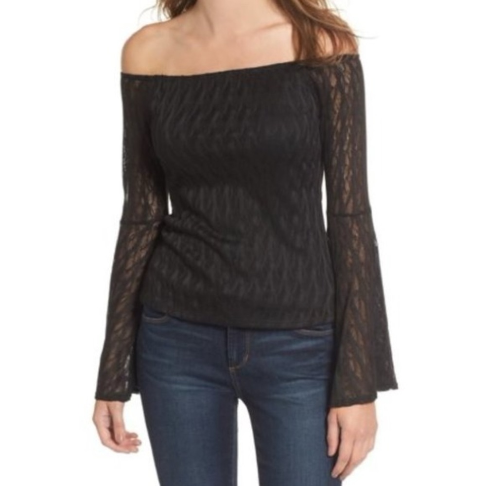 NWT Band of Gypsies Bell Sleeve Lace Top